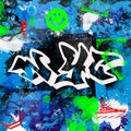 Grunge design new york city graffiti style multicolor paitn brush effect urban street artist background Royalty Free Stock Photo
