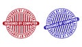 Grunge DESIGNED BY COMPUTER Textured Round Stamps