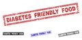 Grunge DIABETES FRIENDLY FOOD Scratched Rectangle Watermarks