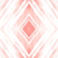 Grunge Diamond. Geometric Seamless Pattern. Hand Drawn Watercolor Stripes.