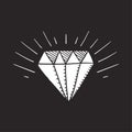 Grunge Diamond Icon Vector Illustration