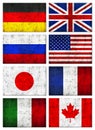 Grunge Dirty Great 8 (G8) Countries Flag Royalty Free Stock Photo