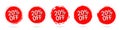 Grunge discount stickers collection with 20 percent off in red with halftone Royalty Free Stock Photo