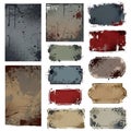 Grunge Distressed Frames and Backgrounds Set Royalty Free Stock Photo