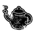 grunge distressed icon of a blue tea pot Royalty Free Stock Photo
