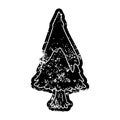 grunge distressed icon single snow covered tree Royalty Free Stock Photo