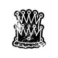 grunge distressed icon of two crowns