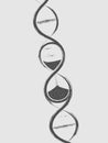 Grunge dna and hourglass illustration Royalty Free Stock Photo