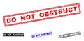 Grunge DO NOT OBSTRUCT Textured Rectangle Stamp Seals Royalty Free Stock Photo