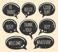 Grunge doodle speech bubble icons