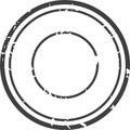 Grunge double circle stamp creating a blank space, ideal for custom designs and vintage effects