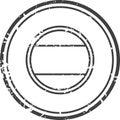 Grunge double circular stamp with two horizontal lines is creating a blank space for custom text or design