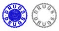 Grunge DRUGS Scratched Stamp Seals