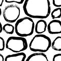Grunge Dry Brush Frames Vector Seamless Pattern. Royalty Free Stock Photo