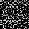Grunge Dry Brush Frames Vector Seamless Pattern. Royalty Free Stock Photo