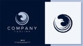 Grunge eagle bird logo design template. Circle hawk logo vector.