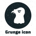 Grunge Eagle head icon isolated on white background. Monochrome vintage drawing. Vector