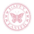 Grunge Easter circle stamp