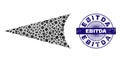 Grunge Ebitda Badge and Geometric Arrowhead Left Mosaic