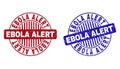 Grunge EBOLA ALERT Scratched Round Stamps Royalty Free Stock Photo