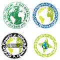 Grunge eco friendly seal set Royalty Free Stock Photo