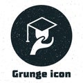 Grunge Education grant icon isolated on white background. Tuition fee, financial education, budget fund, scholarship Royalty Free Stock Photo