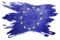 Grunge Europe Union flag. EU flag with grunge texture. Brush stroke. Royalty Free Stock Photo