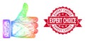 Grunge Expert Choice Stamp and Multicolored Network Thumb Up