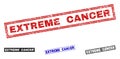 Grunge EXTREME CANCER Textured Rectangle Stamps