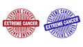 Grunge EXTREME CANCER Textured Round Stamps