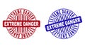 Grunge EXTREME DANGER Scratched Round Watermarks