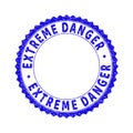 Grunge EXTREME DANGER Textured Round Rosette Stamp Seal
