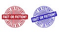 Grunge FACT OR FICTION Question Scratched Round Stamp Seals