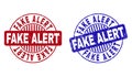 Grunge FAKE ALERT Scratched Round Stamps