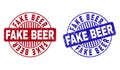 Grunge FAKE BEER Scratched Round Stamps