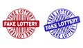 Grunge FAKE LOTTERY Scratched Round Stamp Seals