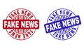 Grunge FAKE NEWS Scratched Round Watermarks