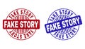 Grunge FAKE STORY Textured Round Stamps