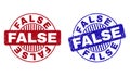Grunge FALSE Textured Round Stamp Seals Royalty Free Stock Photo