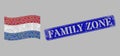 Grunge Family Zone Stamp and Guide Waving Netherlands Flag - Collage with Cursor Items