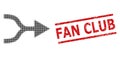 Grunge Fan Club Seal and Halftone Dotted Combine Arrow Right