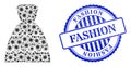 Grunge Fashion Stamp Seal and Covid Bride Dress Collage Icon