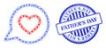 Grunge Father'S Day Badge and Covid-2019 Romantic Heart Message Composition Icon Royalty Free Stock Photo