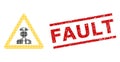 Grunge Fault Seal Stamp and Halftone Dotted Policeman Warning Royalty Free Stock Photo
