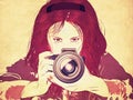 Grunge female photographer