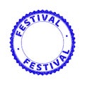 Grunge FESTIVAL Scratched Round Rosette Stamp Seal