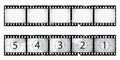 Grunge film strip and countdown Royalty Free Stock Photo