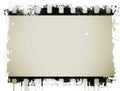 Grunge film strip frame with dripping. Vintage design element. Royalty Free Stock Photo