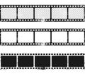 Grunge film strips collection. Old retro cinema movie strip set. Video recording. Vector illustration Royalty Free Stock Photo