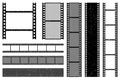 Grunge film strips collection. Old retro cinema movie strip. Video recording. Vector illustration. Royalty Free Stock Photo